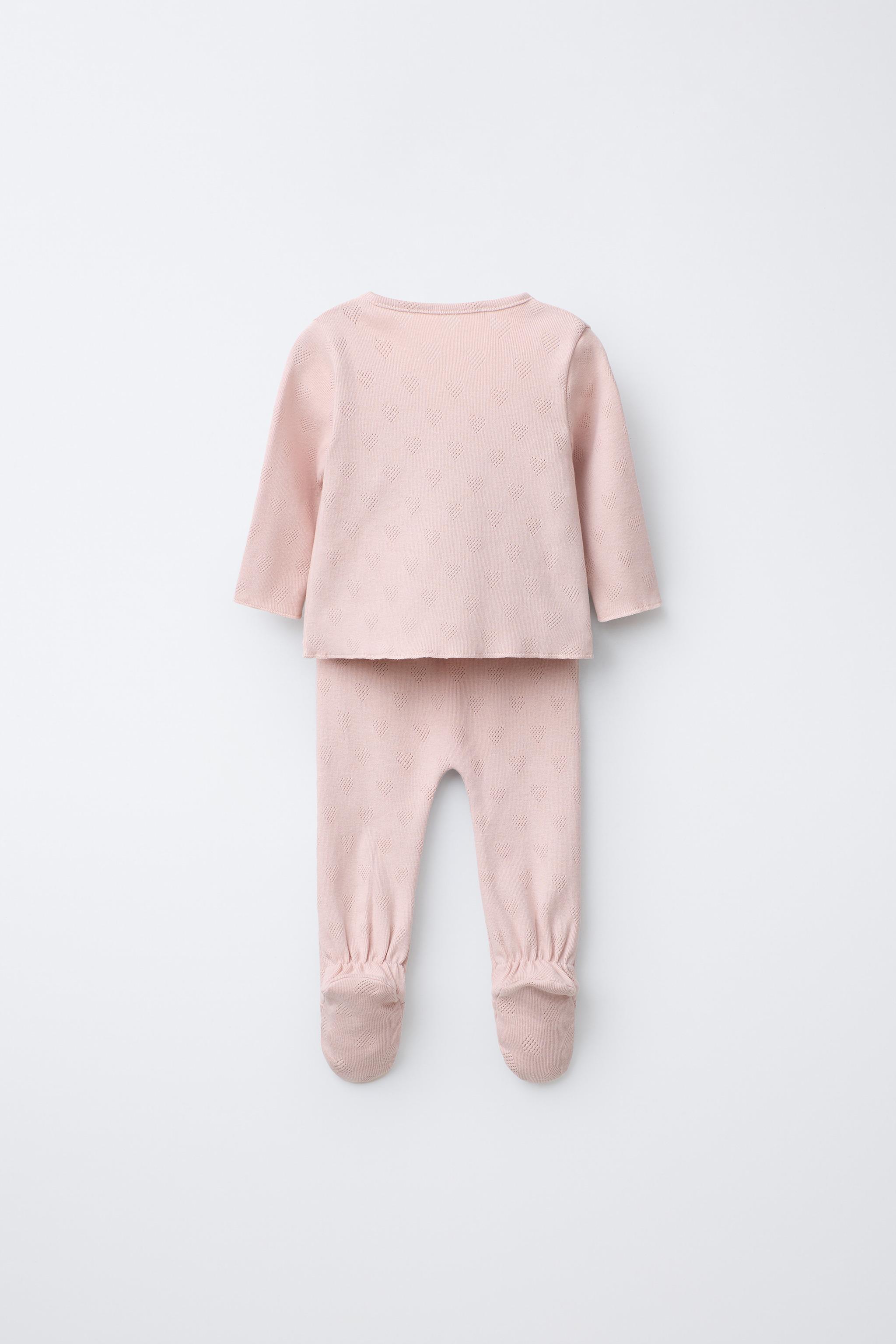 POINTELLE HEART LAYETTE SET AND BAG